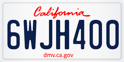 CA license plate 6WJH400
