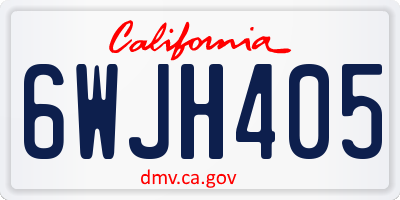 CA license plate 6WJH405
