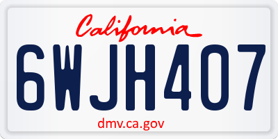 CA license plate 6WJH407