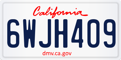 CA license plate 6WJH409