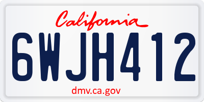 CA license plate 6WJH412