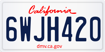 CA license plate 6WJH420