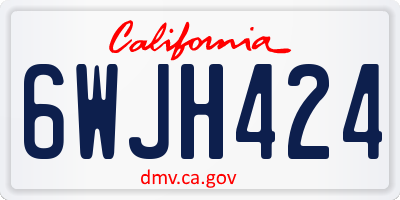 CA license plate 6WJH424