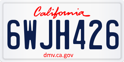 CA license plate 6WJH426