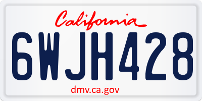 CA license plate 6WJH428