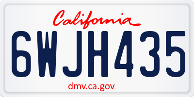 CA license plate 6WJH435