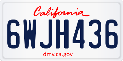 CA license plate 6WJH436