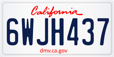 CA license plate 6WJH437