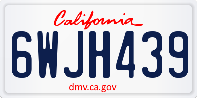 CA license plate 6WJH439