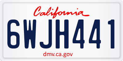 CA license plate 6WJH441