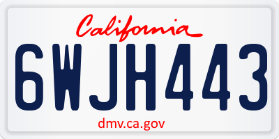 CA license plate 6WJH443
