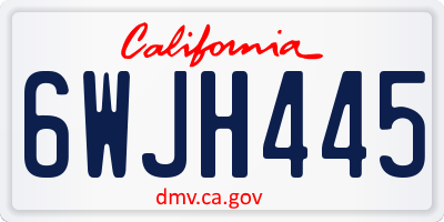 CA license plate 6WJH445