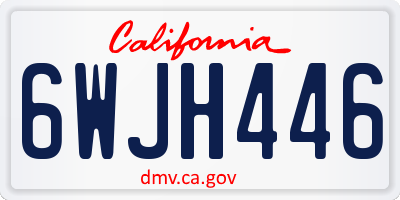 CA license plate 6WJH446