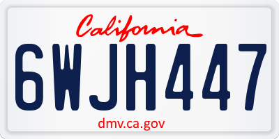 CA license plate 6WJH447