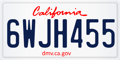CA license plate 6WJH455