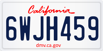 CA license plate 6WJH459