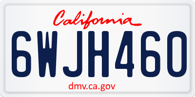 CA license plate 6WJH460