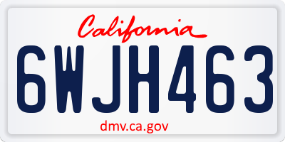 CA license plate 6WJH463
