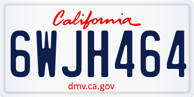 CA license plate 6WJH464