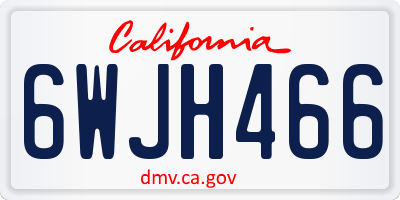 CA license plate 6WJH466
