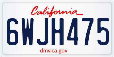CA license plate 6WJH475