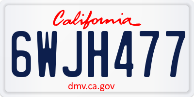 CA license plate 6WJH477