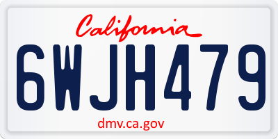 CA license plate 6WJH479