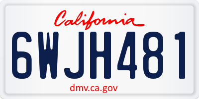 CA license plate 6WJH481