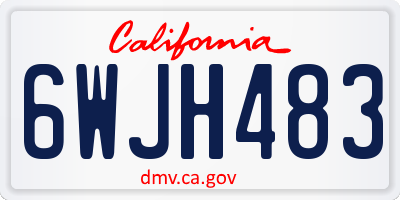 CA license plate 6WJH483