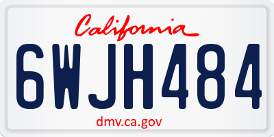 CA license plate 6WJH484
