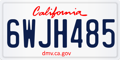 CA license plate 6WJH485