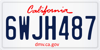 CA license plate 6WJH487