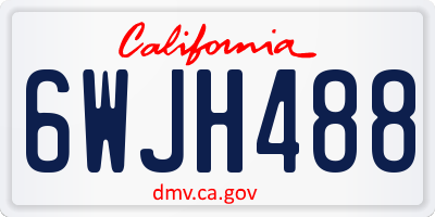 CA license plate 6WJH488