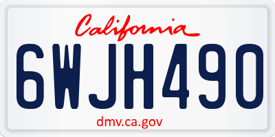 CA license plate 6WJH490