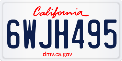 CA license plate 6WJH495