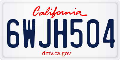 CA license plate 6WJH504