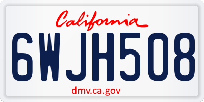 CA license plate 6WJH508