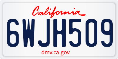 CA license plate 6WJH509