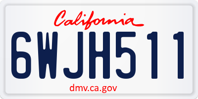 CA license plate 6WJH511