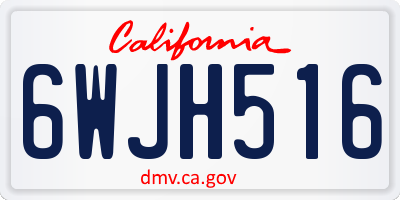 CA license plate 6WJH516