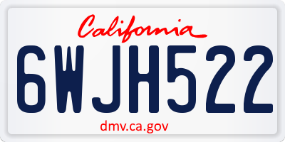 CA license plate 6WJH522