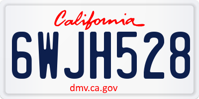 CA license plate 6WJH528