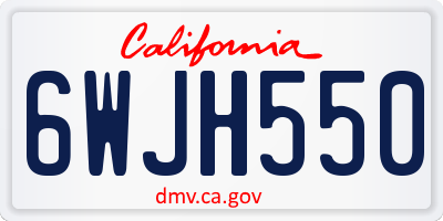 CA license plate 6WJH550