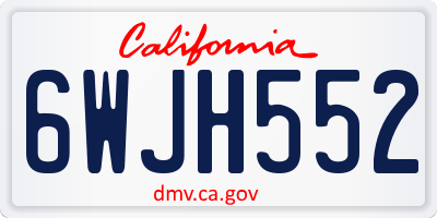 CA license plate 6WJH552