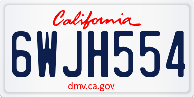 CA license plate 6WJH554