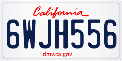 CA license plate 6WJH556