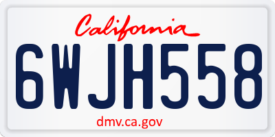 CA license plate 6WJH558