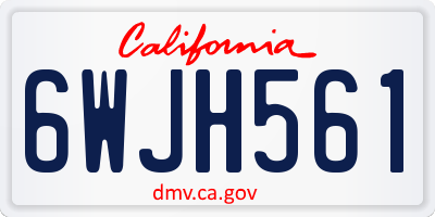 CA license plate 6WJH561