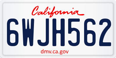 CA license plate 6WJH562