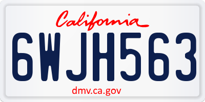CA license plate 6WJH563